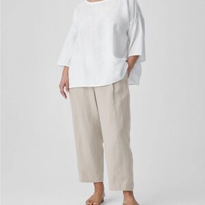 Eileen Fisher Organic Linen Lantern Pant Easy Fit, Ankle Length 1X EUC